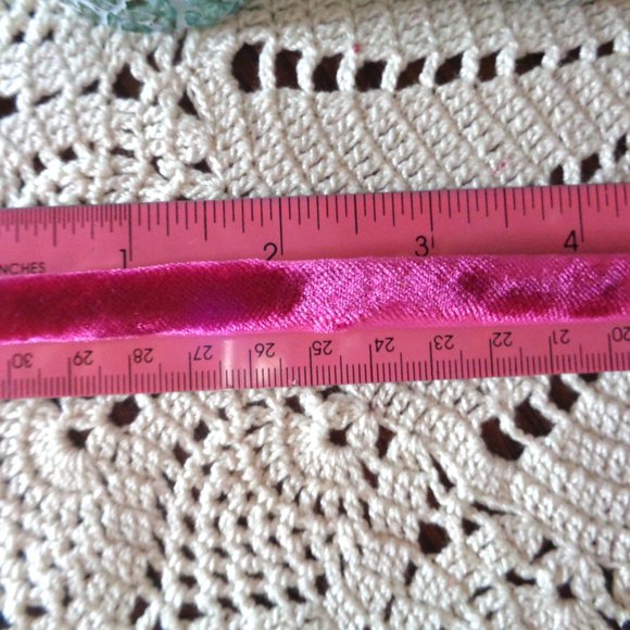Leif Erikson Velvet Hair Barrette France Luxe Hair Accessory Bright Pink EUC - Picture 5 of 6